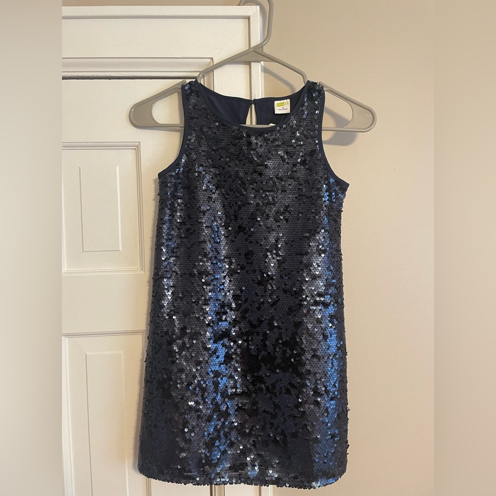 NWT sequin navy girls dress size 6